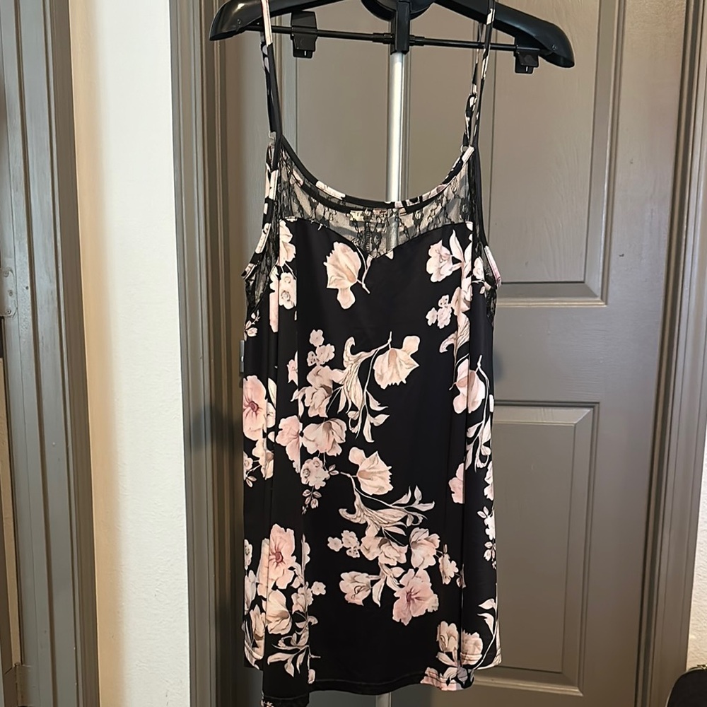 Floral Black and Pink Women's Top